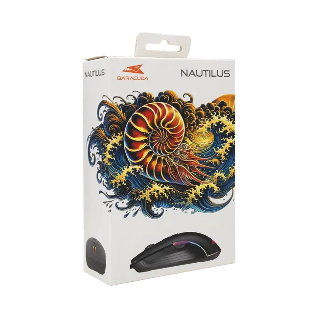 Baracuda MIŠ BGM-011 NAUTILUS Crni RGB / 12.800 dpi