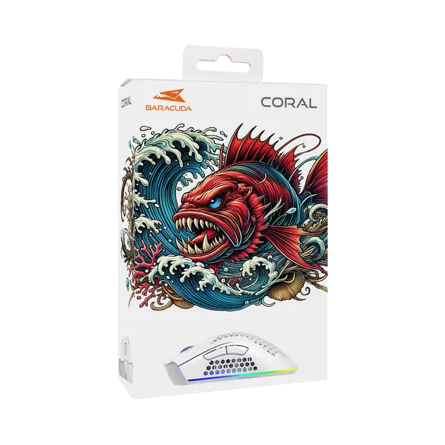 Baracuda MIŠ BGM-032 CORAL BIJELI / 12.800 dpi