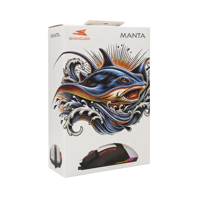 Baracuda MIŠ BGM-042 MANTA BIJELI / 12.800 dpi