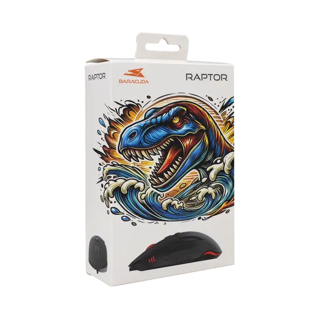 Baracuda MIŠ BGM-051 RAPTOR CRNI / 6400 dpi