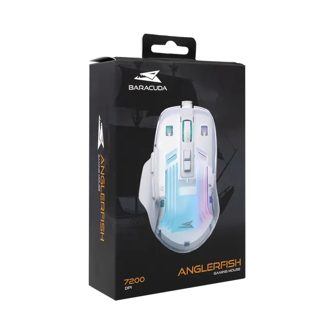 Baracuda MIŠ BGM-062 ANGLERFISH - Bijeli / 3600 dpi