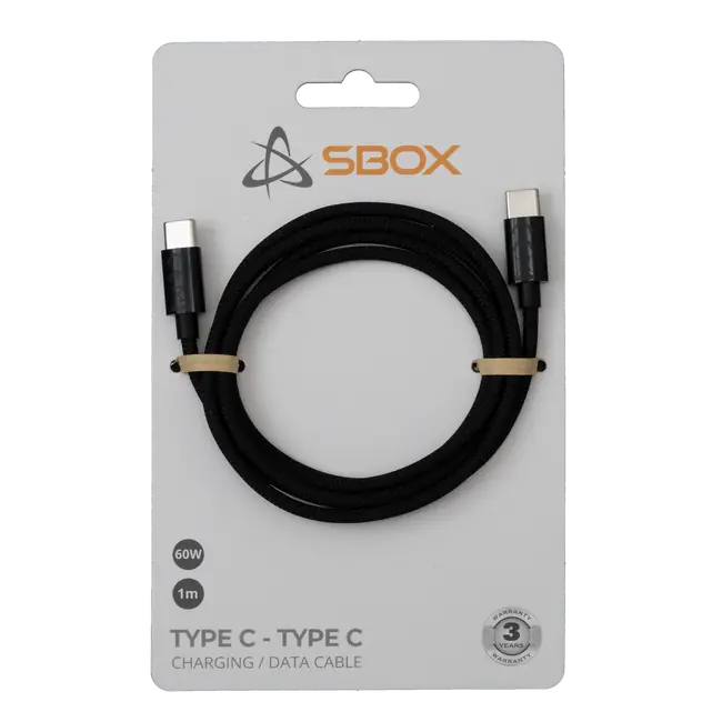 SBOX USB-C to USB-C Cable 1 m 60W - Black