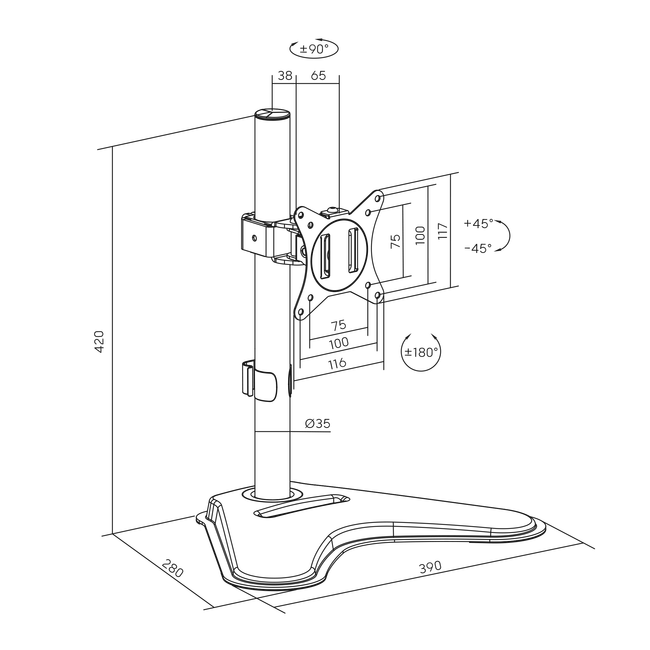 STALAK SBOX Desktop LCD-F012-2 (17-32"/9kg/100x100)