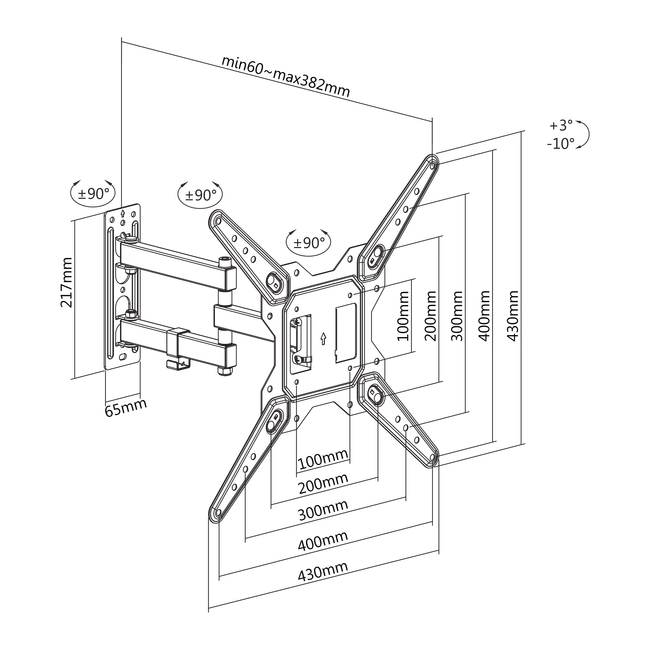 STALAK SBOX LCD-443 (23-55"/30kg/400x400)