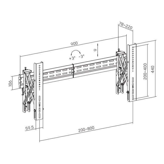 STALAK SBOX LVW02-48T / VIDEO ZID (37-70"/70kg/800x400)