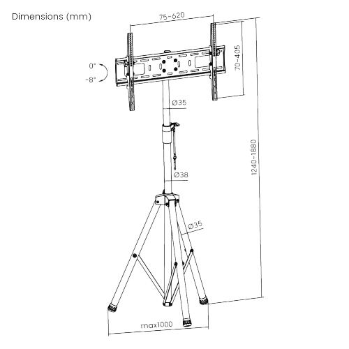 STALAK SBOX Podni FST-846 - Tripod (37-70"/35kg/600x400)