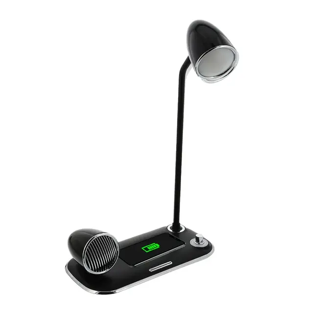 TELLUR NOSTALGIA WIRELESS DESK CHARGER 15W, BLUETOOTH SPEAKER 5W, DESK LAMP, BLACK