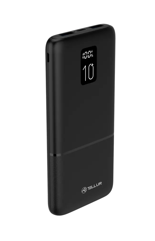TELLUR POWER BANK PD102, 10000mAh, 2xQC3.0 22.5W + PD 30W LCD Display BLACK
