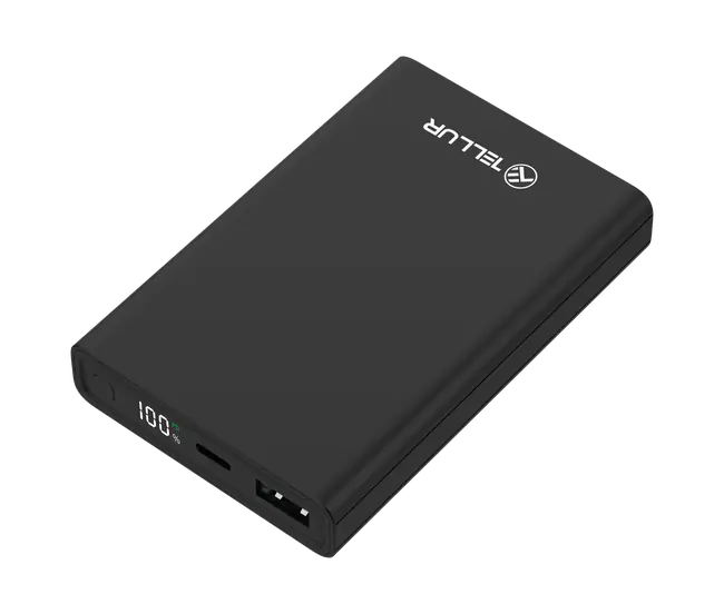 TELLUR POWER BANK PD701 Compact Pro 10000mAh, 2xQC3.0 22.5W + PD 20W LCD Display BLACK
