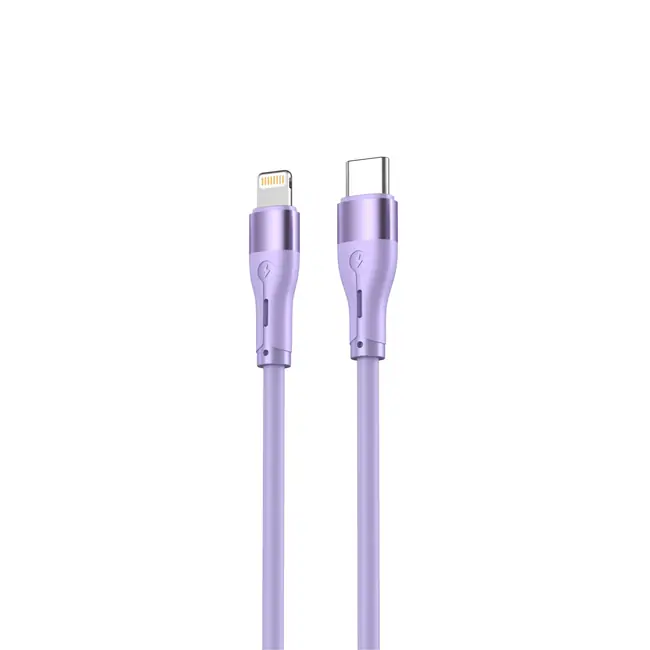 TELLUR SILICONE TYPE-C TO LIGHTNING CABLE, PD30W, 1M, PURPLE