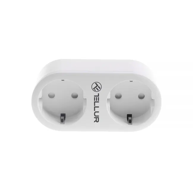 TELLUR SMART WIFI AC DUAL PLUG, ENERGY READING, 16A, 2400W