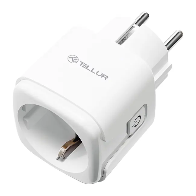 TELLUR SMART WIFI AC DUAL PLUG, ENERGY READING, 16A, 3680W, WHITE