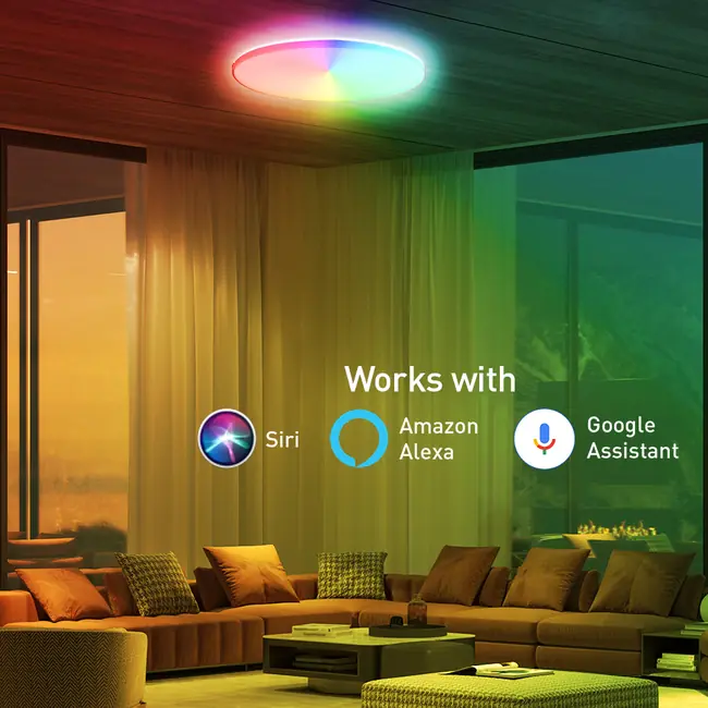 TELLUR SMART WIFI CEILING LIGHT, RGB, 24W, ROUND, WHITE
