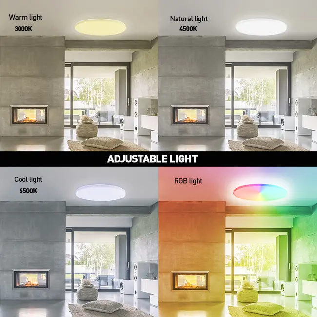 TELLUR SMART WIFI CEILING LIGHT, RGB, 24W, ROUND, WHITE