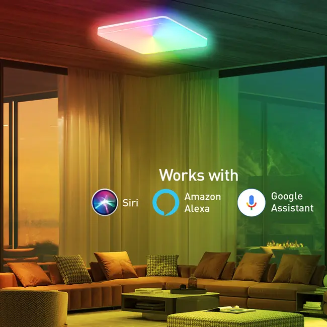 TELLUR SMART WIFI CEILING LIGHT, RGB, 24W, SQUARE, WHITE