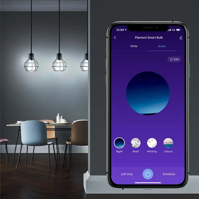 TELLUR SMART WIFI LED BULB E27, 9W, WHITE/WARM/RGB, DIMMER
