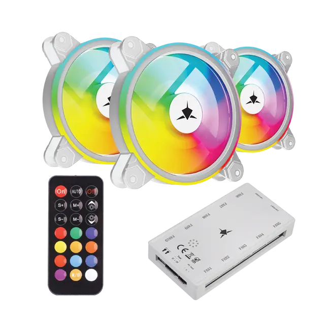 White Shark FAN GCF-S028-005 NEBULA-2 BIJELI ARGB KIT