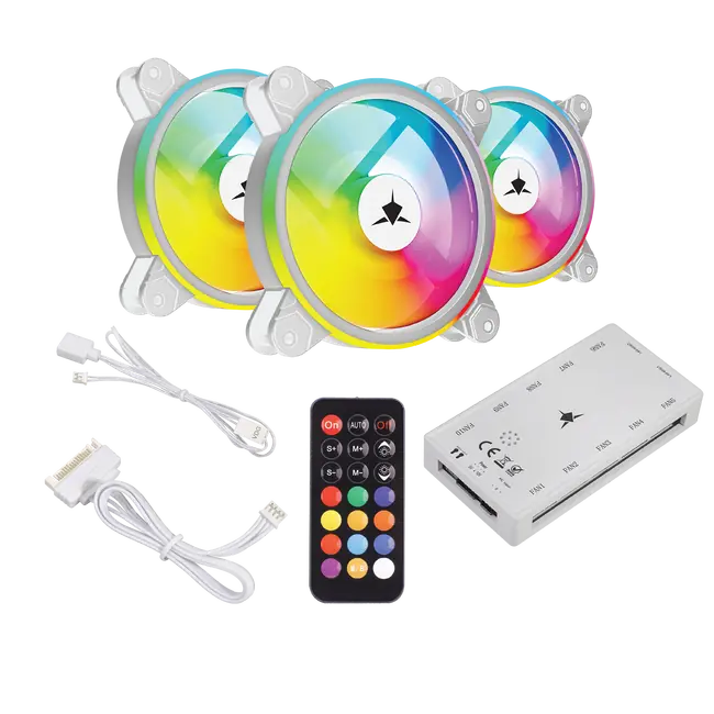 White Shark FAN GCF-S028-005 NEBULA-2 BIJELI ARGB KIT