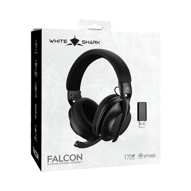 White Shark HEADSET WGH-2441 FALCON Black - Wireless