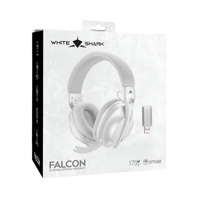White Shark HEADSET WGH-2441 FALCON White/Grey - Wireless