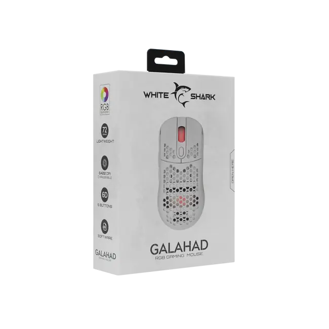 White Shark MIŠ GM-5007 GALAHAD / 6.400 DPI - Bijeli