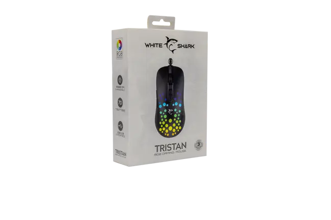 White Shark MIŠ GM-9004 TRISTAN-2 Crni RGB / 12.800 dpi