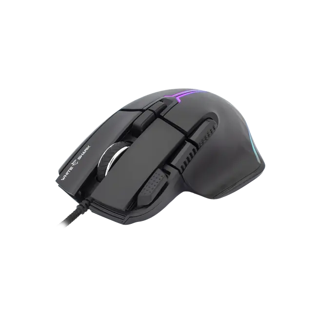 White Shark MIŠ GM-9006 MARROK Crni RGB / 12.000 dpi