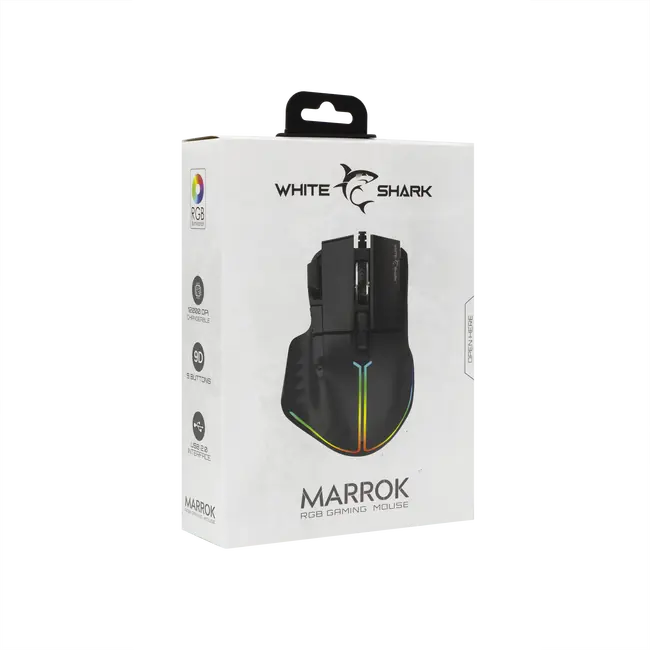 White Shark MIŠ GM-9006 MARROK Crni RGB / 12.000 dpi