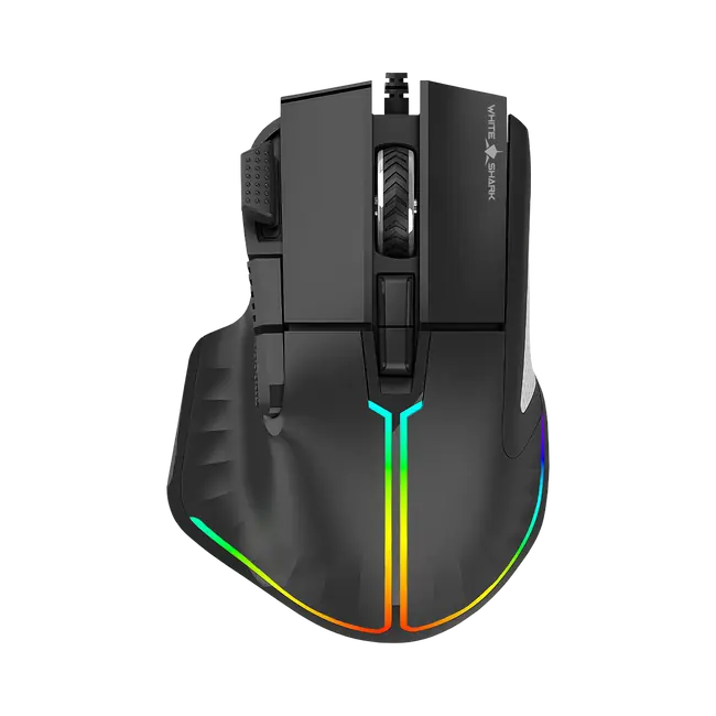 White Shark MIŠ GM-9006 MARROK Crni RGB / 12.000 dpi