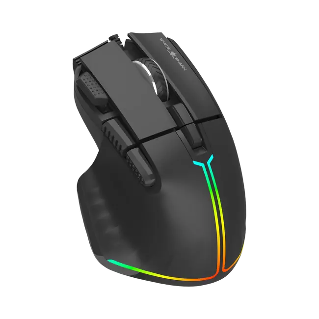 White Shark MIŠ GM-9006 MARROK Crni RGB / 12.000 dpi