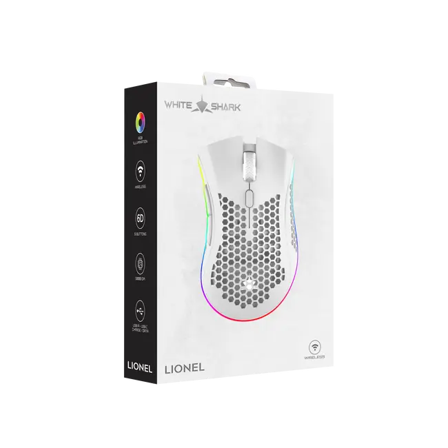 White Shark MOUSE WGM-5012 LIONEL - White / Wireless