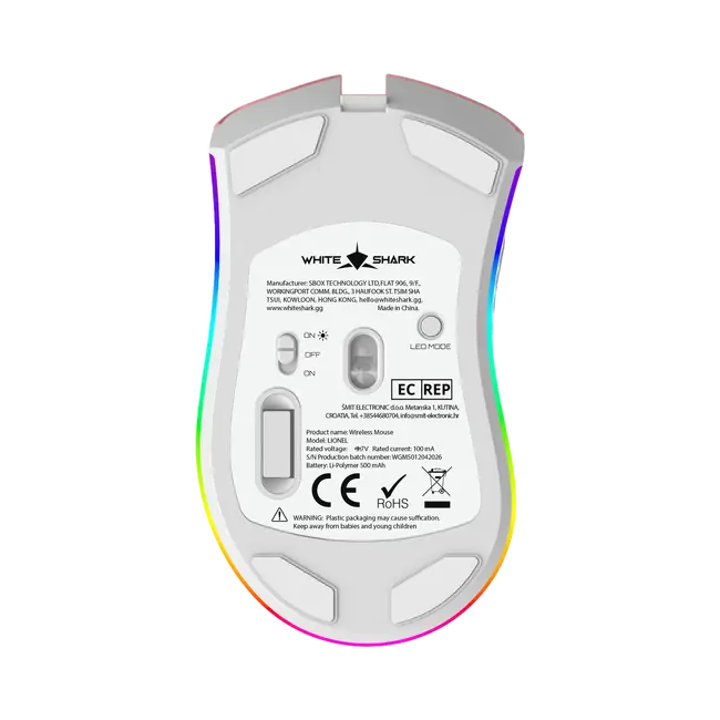 White Shark MIŠ WGM-5012 LIONEL / 10.000 DPI - Roza / Wireless