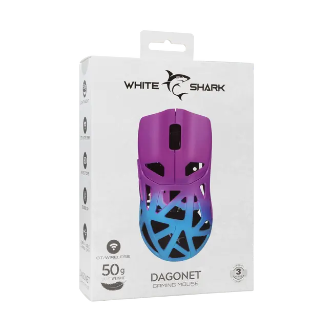 White Shark MIŠ WGM-5019 DAGONET/ 24.000 DPI -  Plava-ljubičasta / Wireless