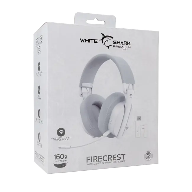 White Shark PL HEADSET WGH-2444 FIRECREST - White / Wireless