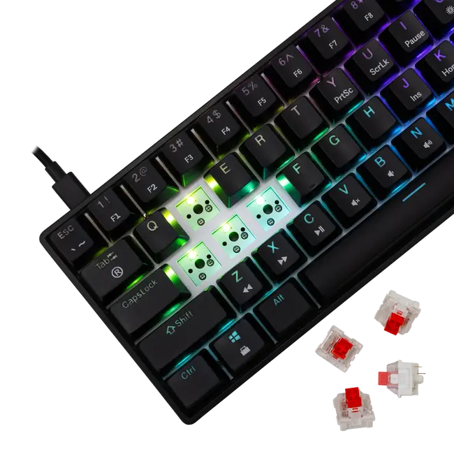 White Shark TIPKOVNICA GK-004112 SHINOBI-2 Crna - Meh. / HR - RED SW.