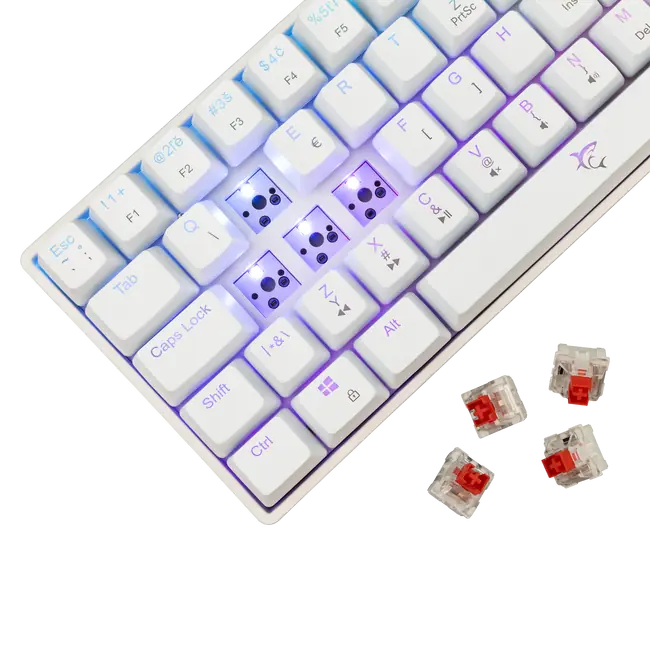 White Shark GK-004115 SHINOBI-2 Keyboard - White / Mechanical / CZ/SK - Red Switches