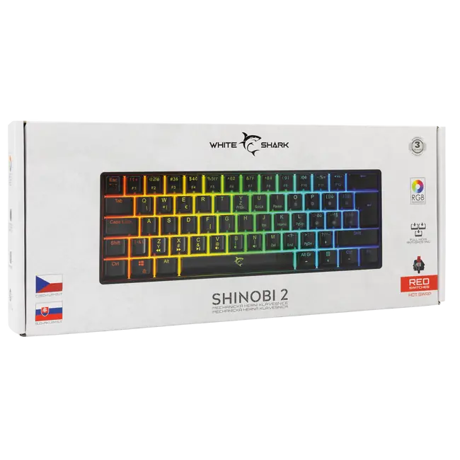 White Shark TIPKOVNICA GK-004115 SHINOBI-2 Crna - Mehanicka / CZ/SK- RED SW.