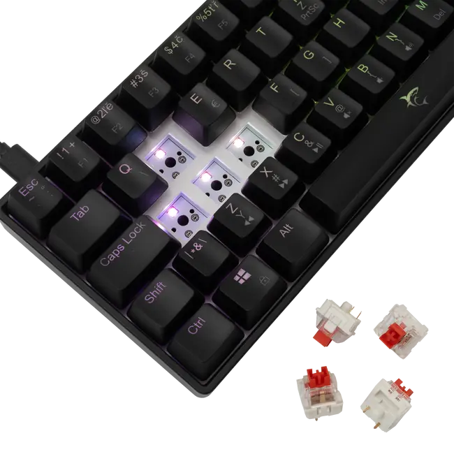 White Shark TIPKOVNICA GK-004115 SHINOBI-2 Crna - Mehanicka / CZ/SK- RED SW.