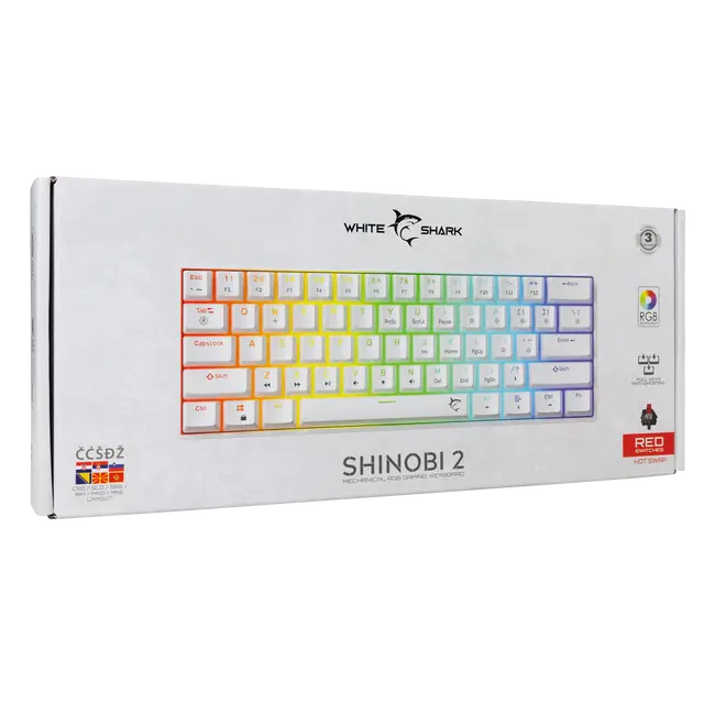 White Shark TIPKOVNICA GK-004212 SHINOBI-2 Bijela- Meh. / HR- RED SW.
