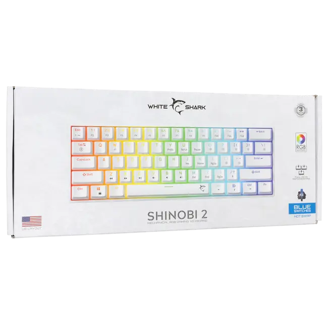 White Shark TIPKOVNICA GK-004221 SHINOBI-2 Bijela - Meh. / US - PLAVI SW.