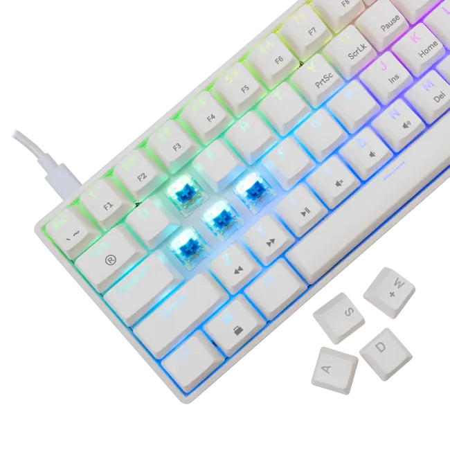 White Shark TIPKOVNICA GK-004223V2 SHINOBI-2 Bijela - Mehanicka / HU - PLAVI SW.
