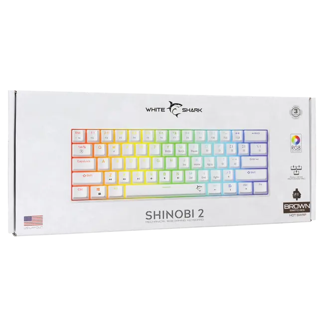White Shark TIPKOVNICA GK-004231 SHINOBI-2 Bijela- Meh. / US- BROWN SW.