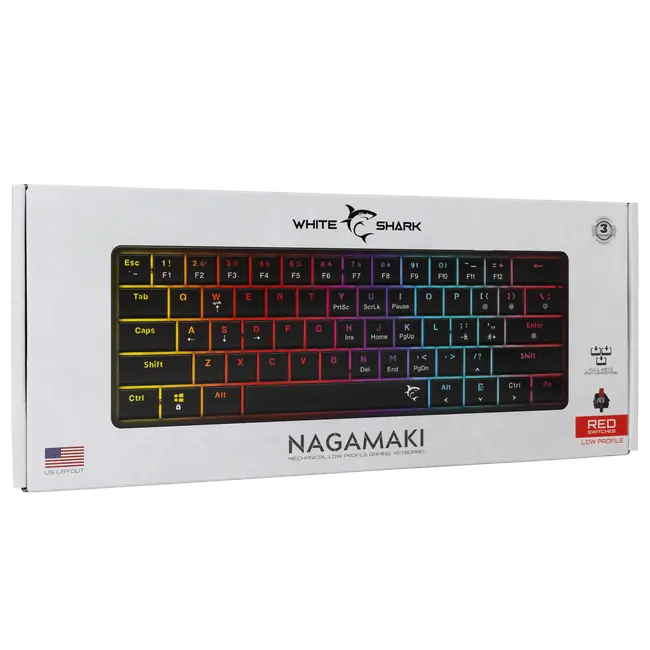 White Shark TIPKOVNICA GK-006111 NAGAMAKI Crna-Meh. Low Profile / US-RED.SW