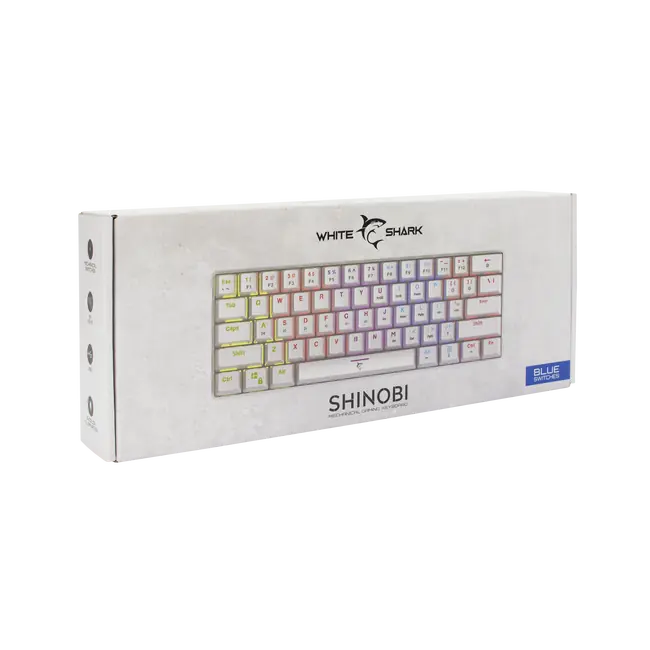 White Shark TIPKOVNICA GK-2022 SHINOBI Bijela - Meh. / HR - PLAVI.SW