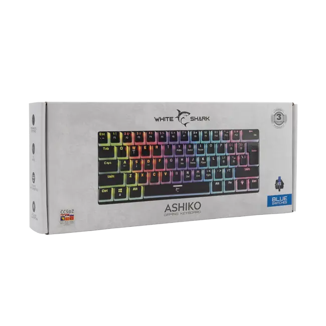 White Shark TIPKOVNICA GK-2202 ASHIKO Crna / HR / BLUE.SW.