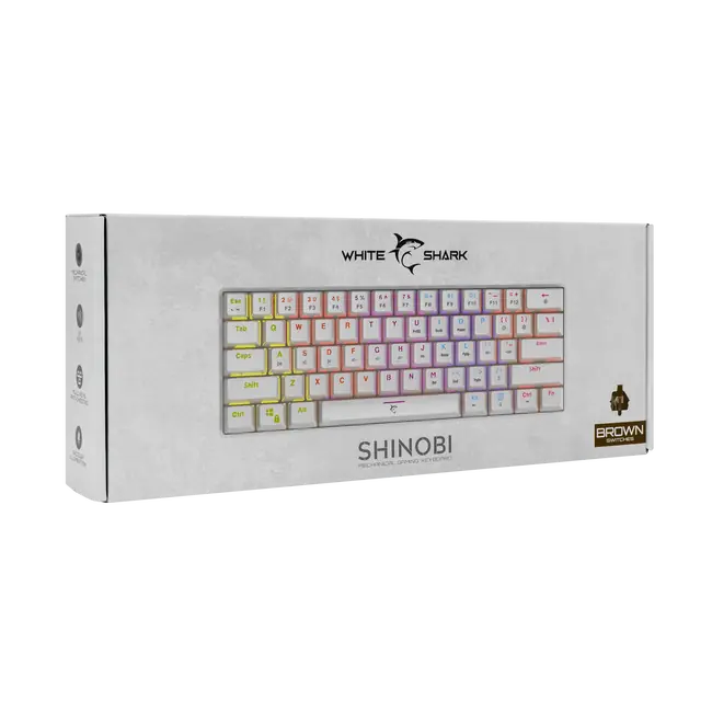 White Shark TIPKOVNICA GK-2022 SHINOBI Bijela- Meh. / US- BROWN SW.