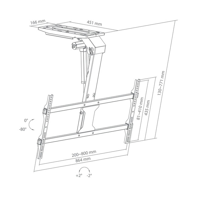 STALAK SBOX Stropni CPLB-M0748 (43-86"/45kg/800x400) Motoriziran