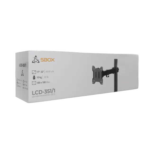 SBOX LCD-351/1-3 Desktop Monitor Stand - 17-32" / 10 kg / 100x100