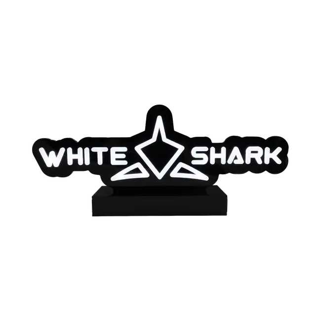 WHITE SHARK PROMO LED LOGO/ Crna- stolni