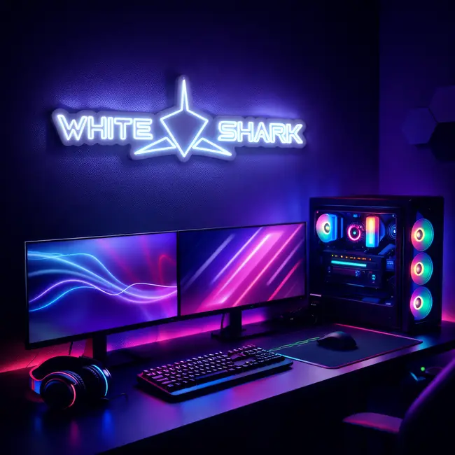 WHITE SHARK PROMO LED LOGO/ Transparent- zidni